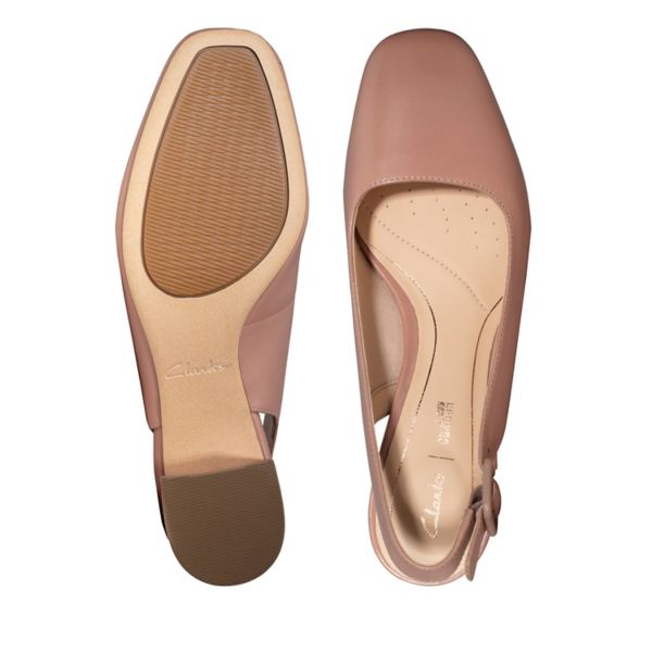 Clarks Womens Sheer Violet Heels Praline Leather | CA-2048796